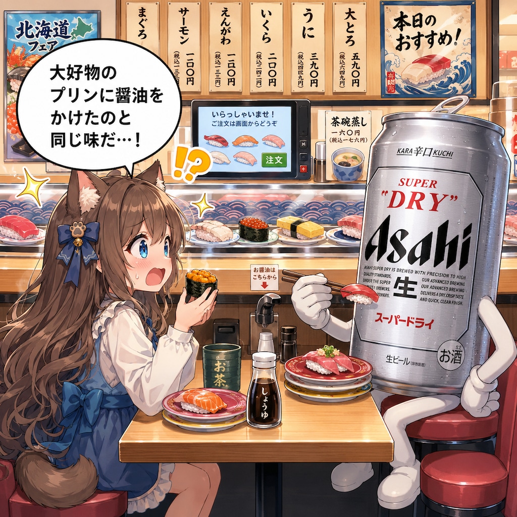 ウニを食べて驚く小さな女の子