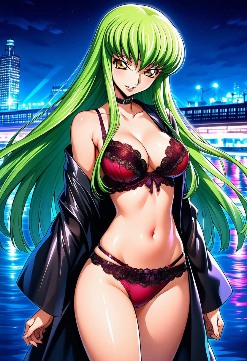 港灯りの夜道に溶ける熱 — Harbor Night, Velvet Desire