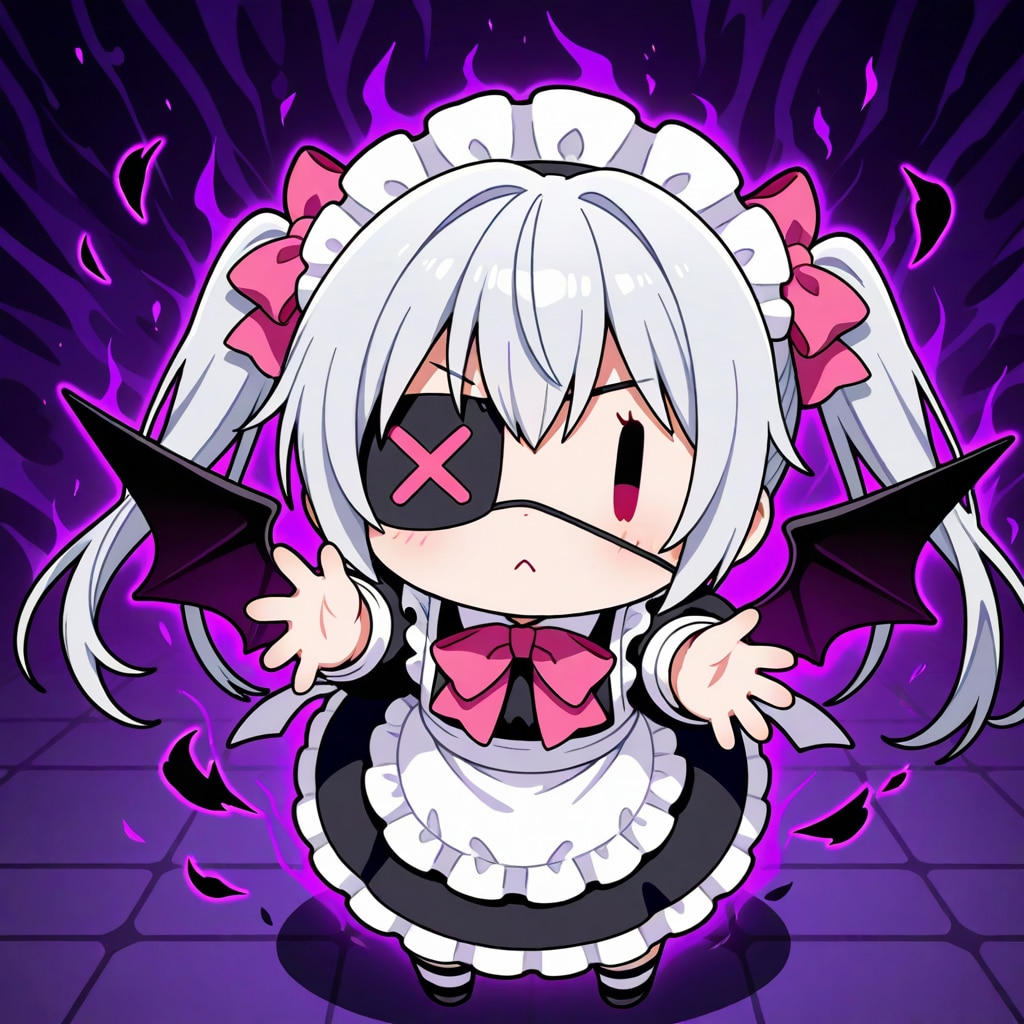 闇のオーラを放つチビメイドさん