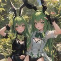 緑髪バニーふたり 2枚目