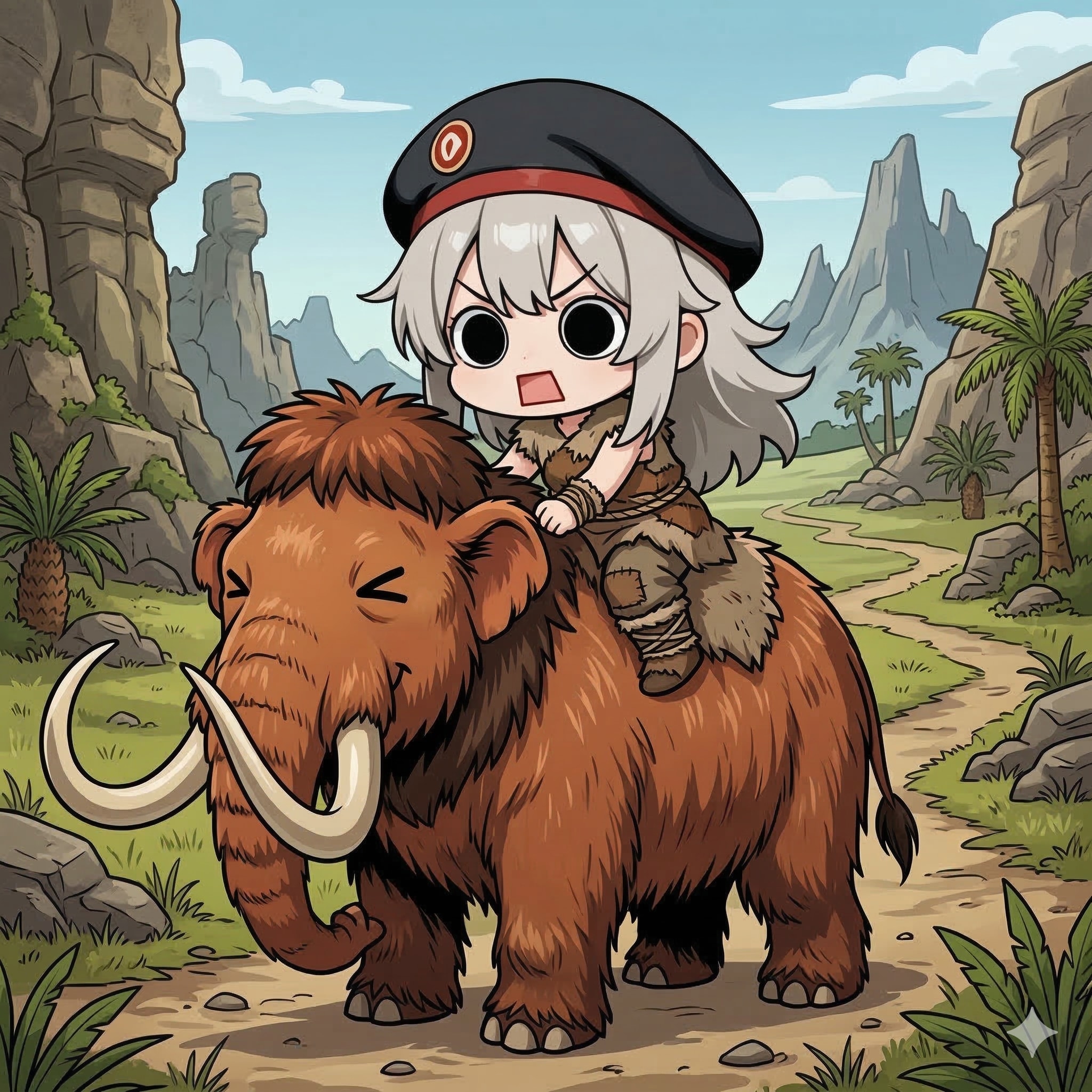マンモスを乗りこなすえらいこっちゃ嬢 | の人気AIイラスト・グラビア