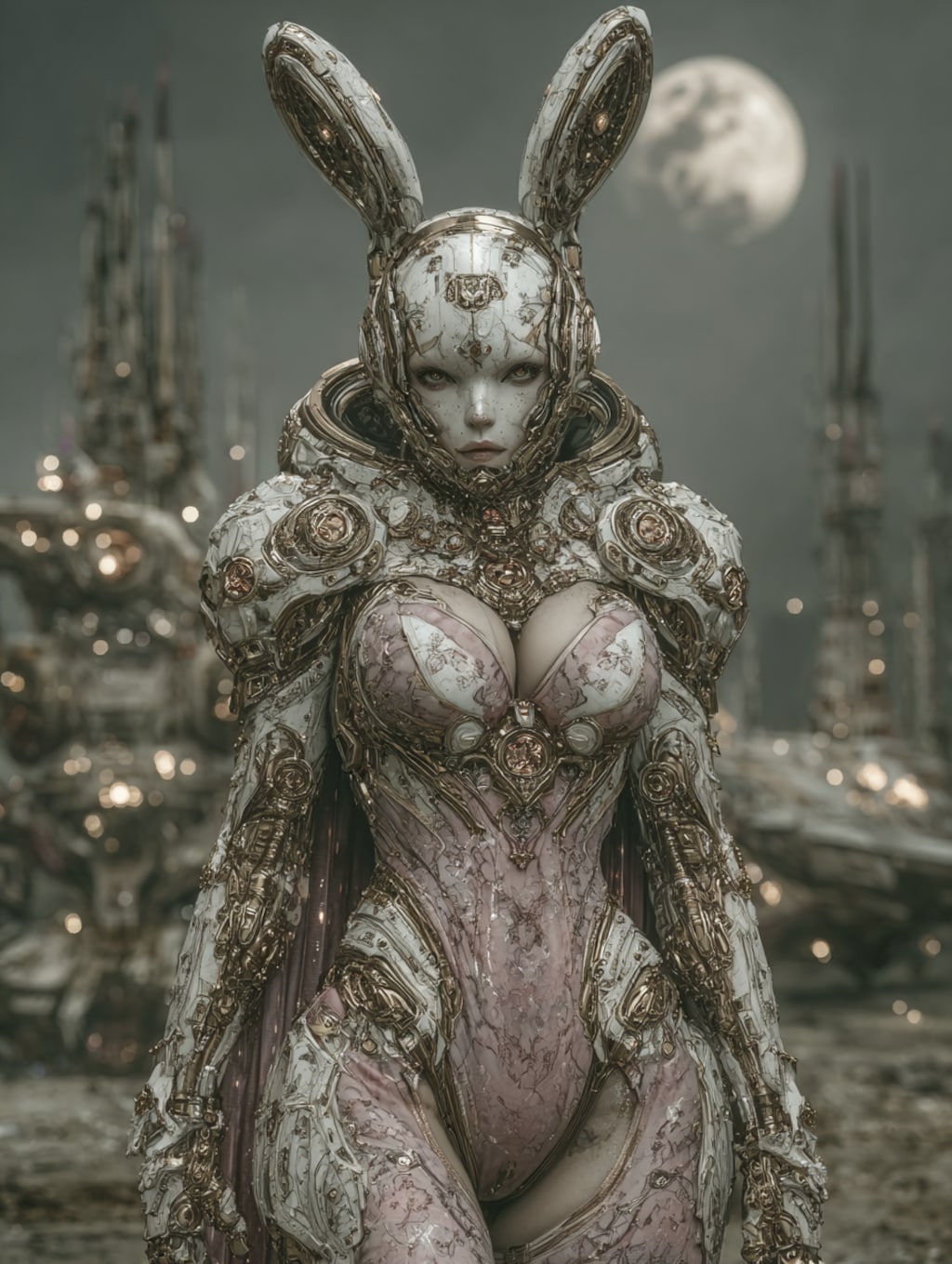 桃色兎耳機械化少女