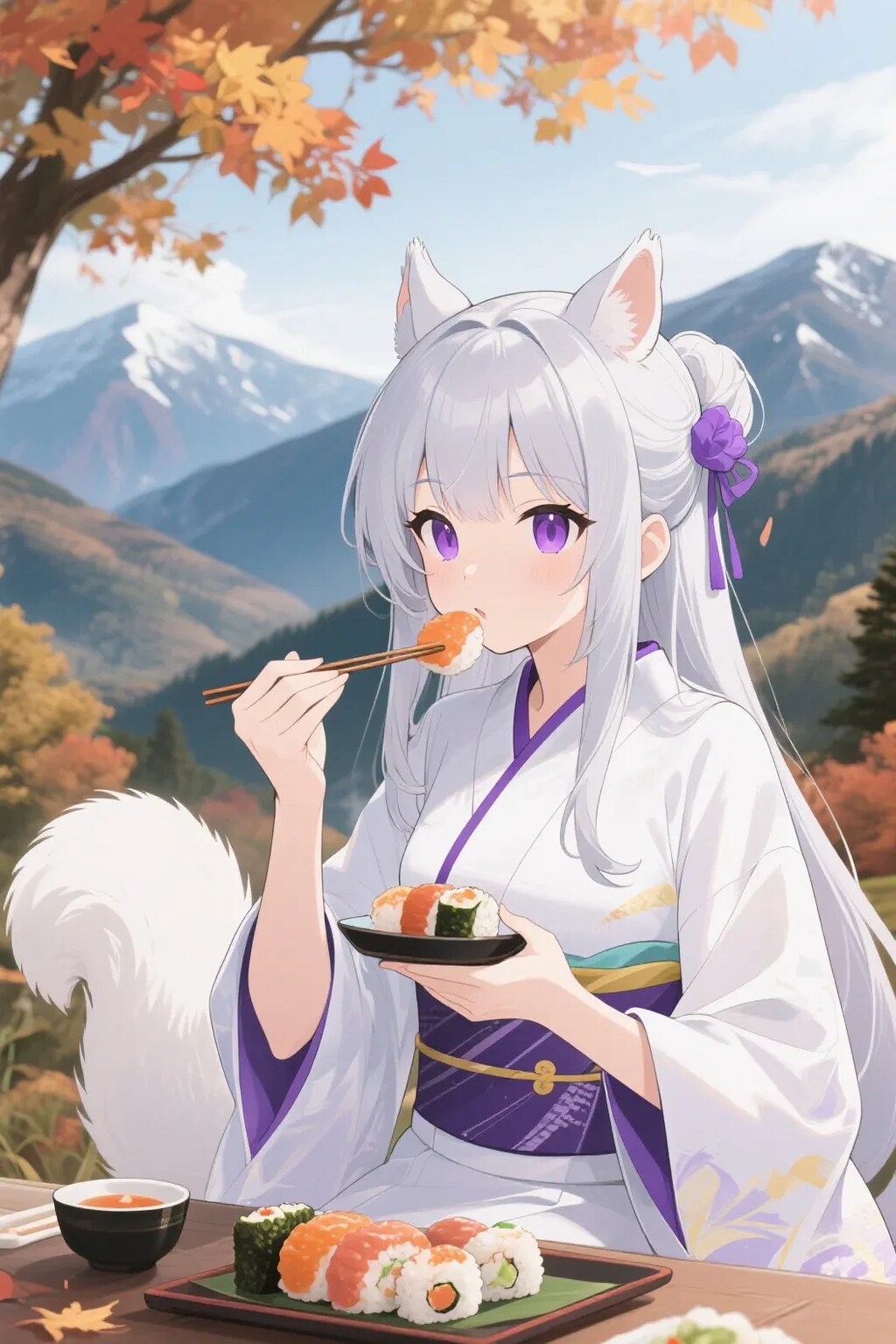 お寿司を食べるリスの御神体