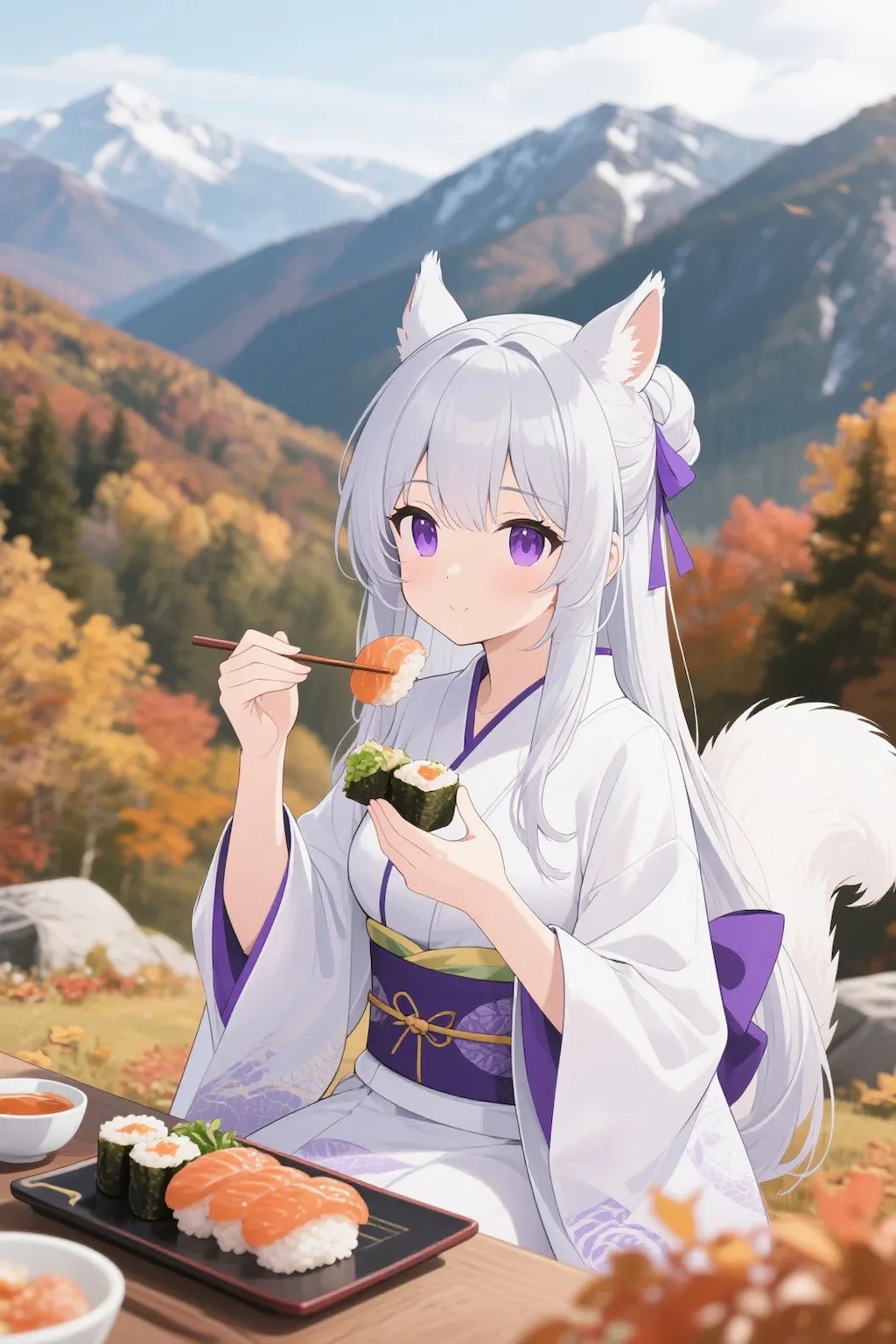 お寿司を食べるリスの御神体