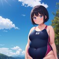競泳水着少女(プラスサイズモデル) 6枚目
