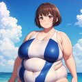 競泳水着少女(プラスサイズモデル) 2枚目