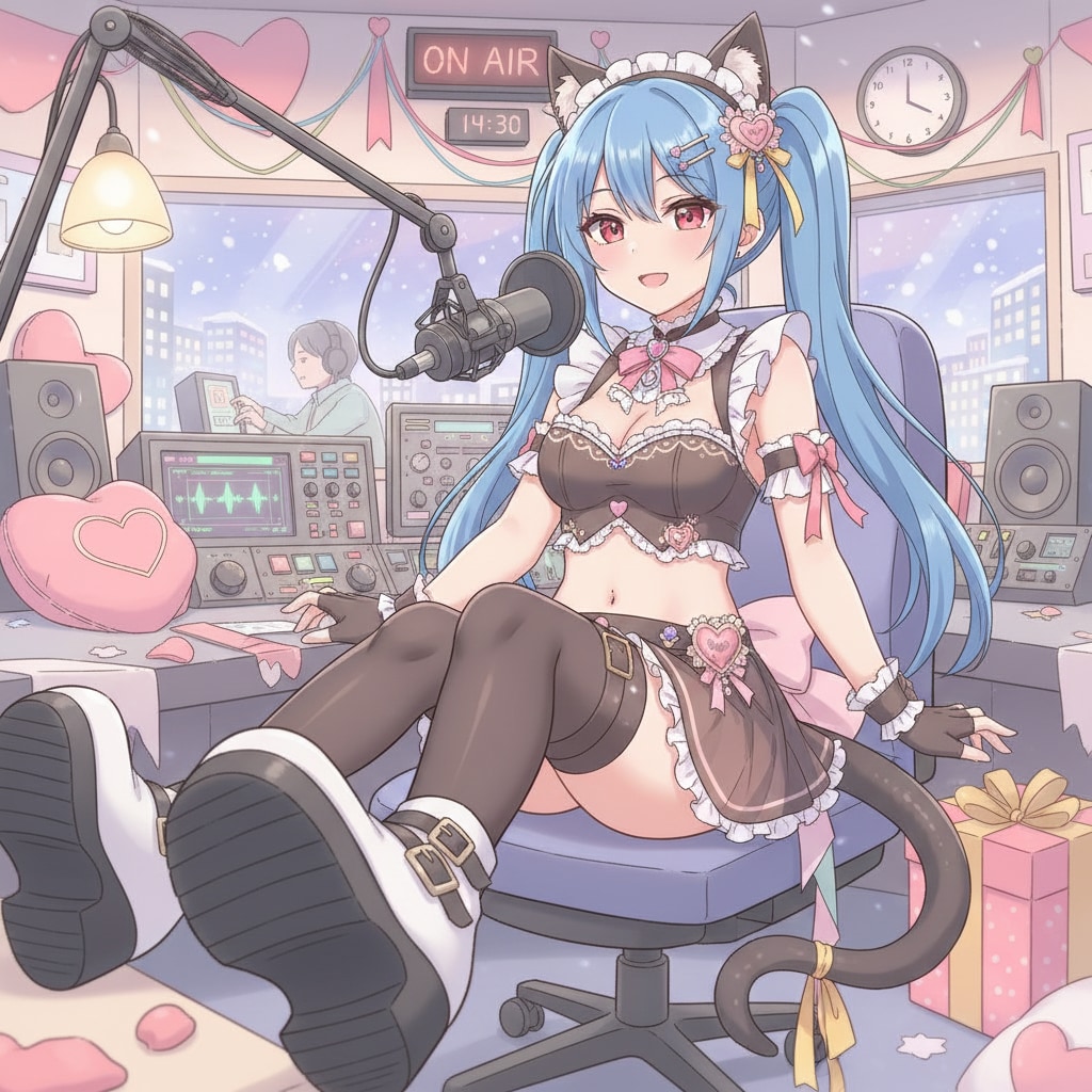 青ツイにゃん。2月13日 #世界ラジオデー。バレンタインメイド。