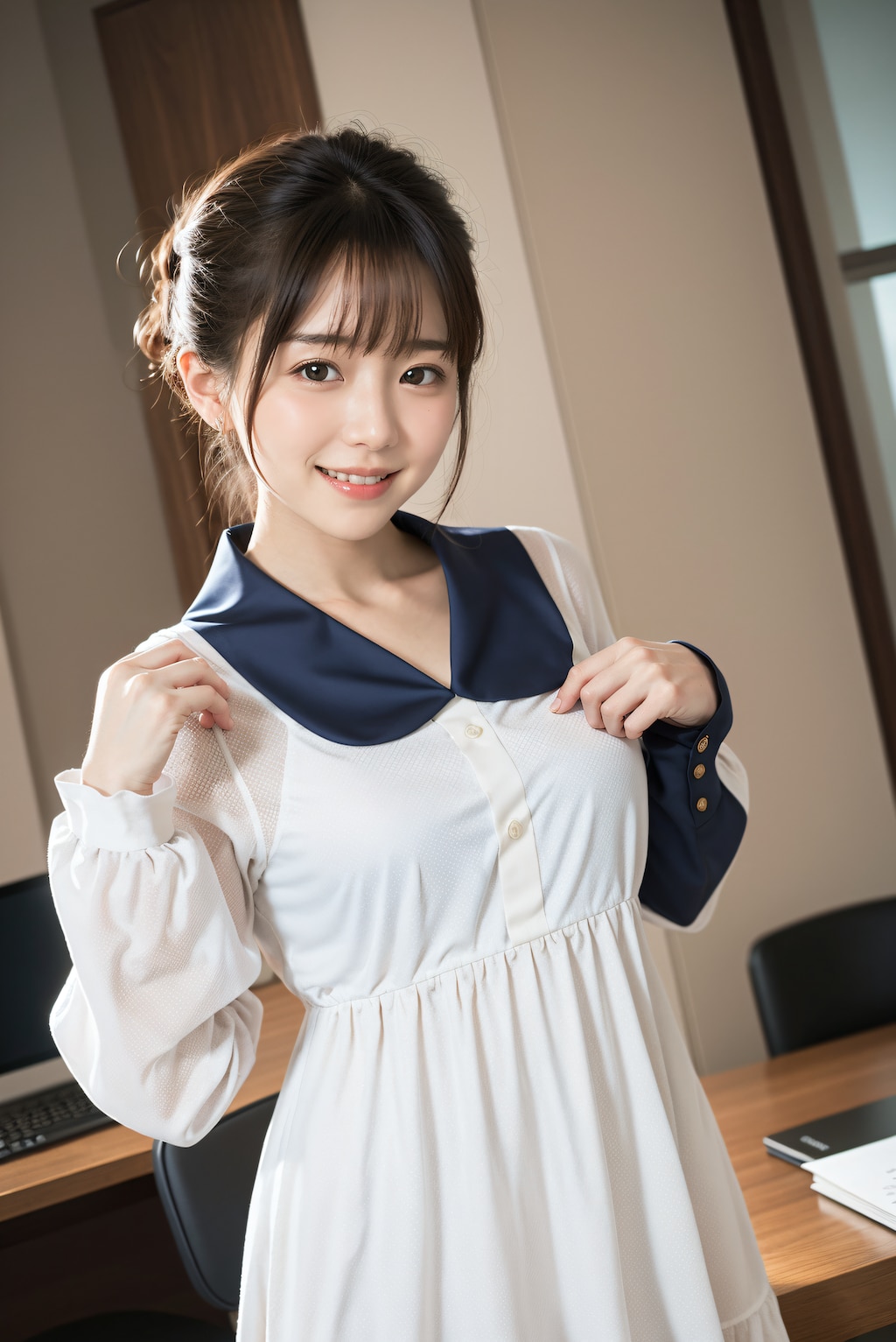 レトロなドレスの女性