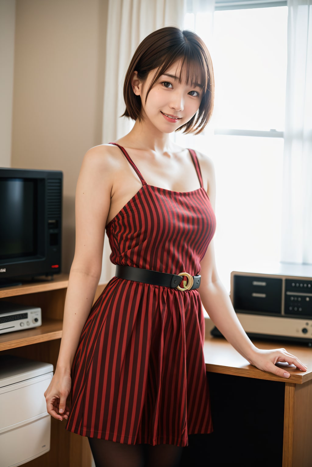 レトロなドレスの女性