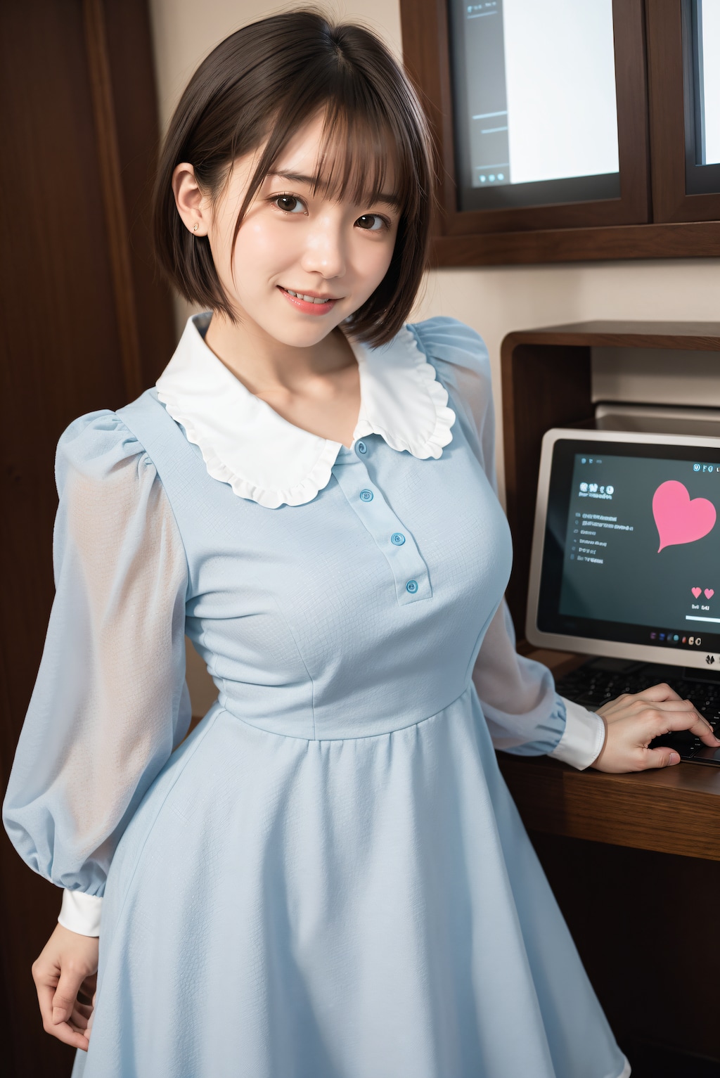 レトロなドレスの女性