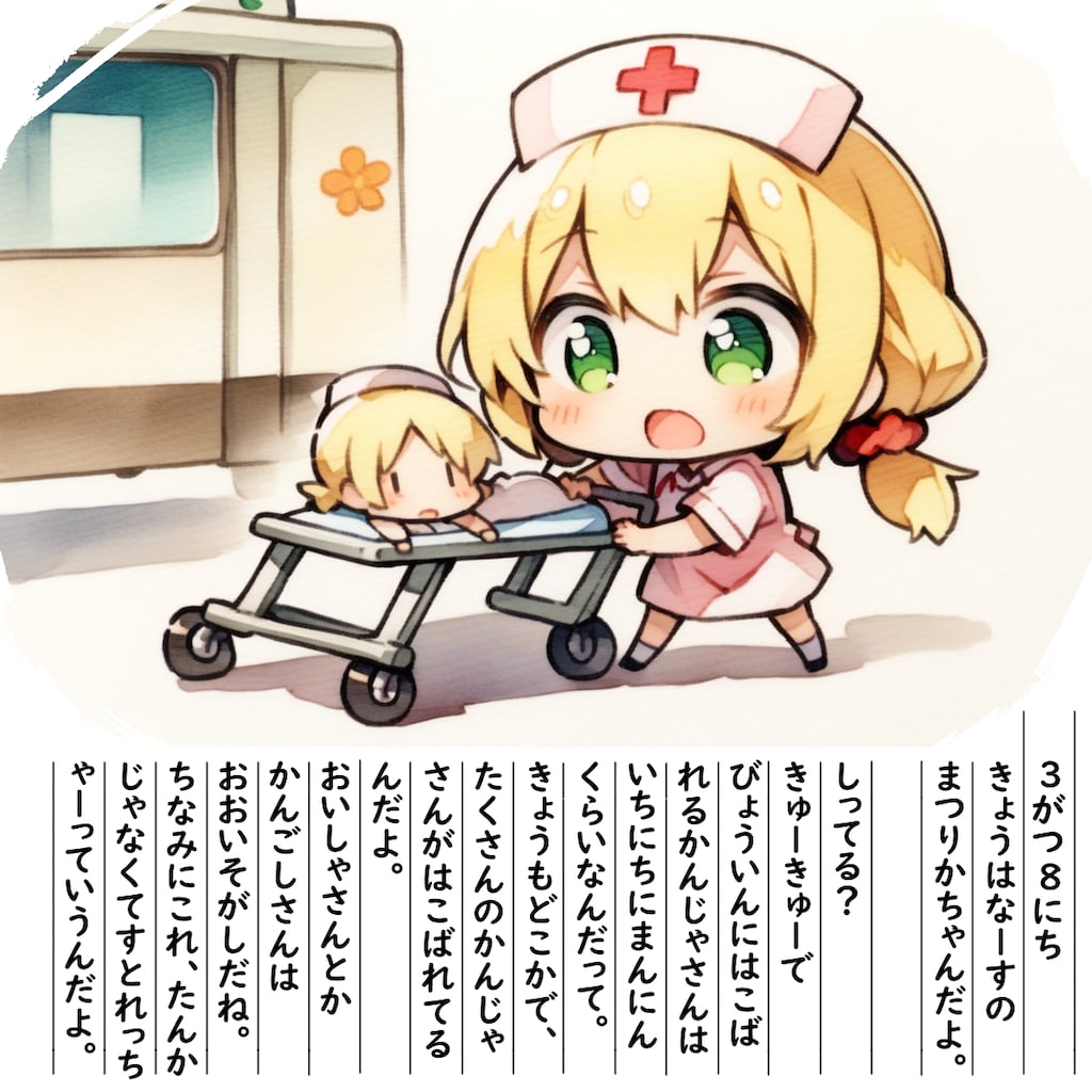 【絵日記】なーすなまつりかちゃんだよ