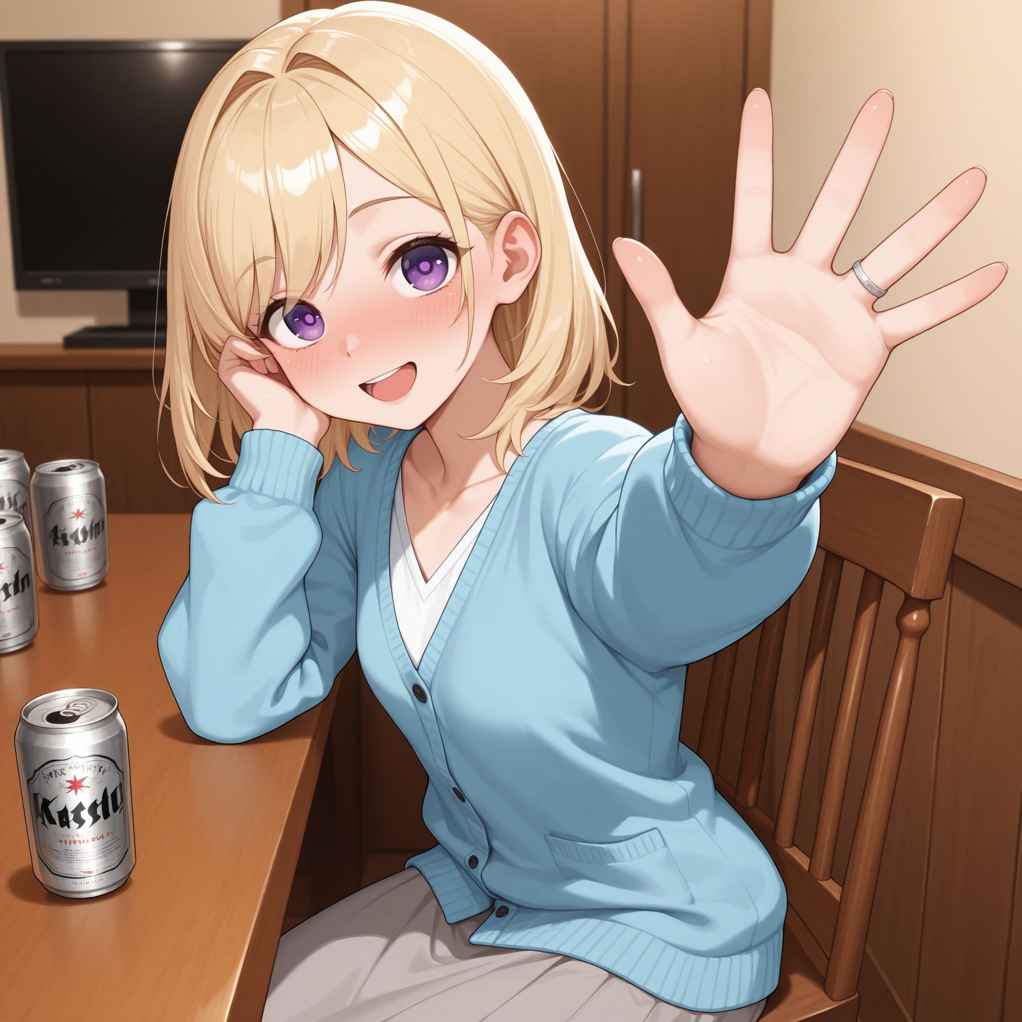 んあっ、おっかえり〜