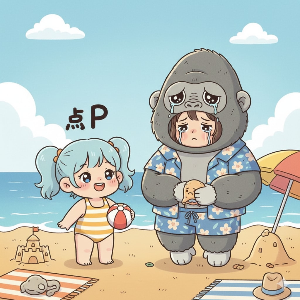 水着を着た点Pとセンチメンタルゴリラ