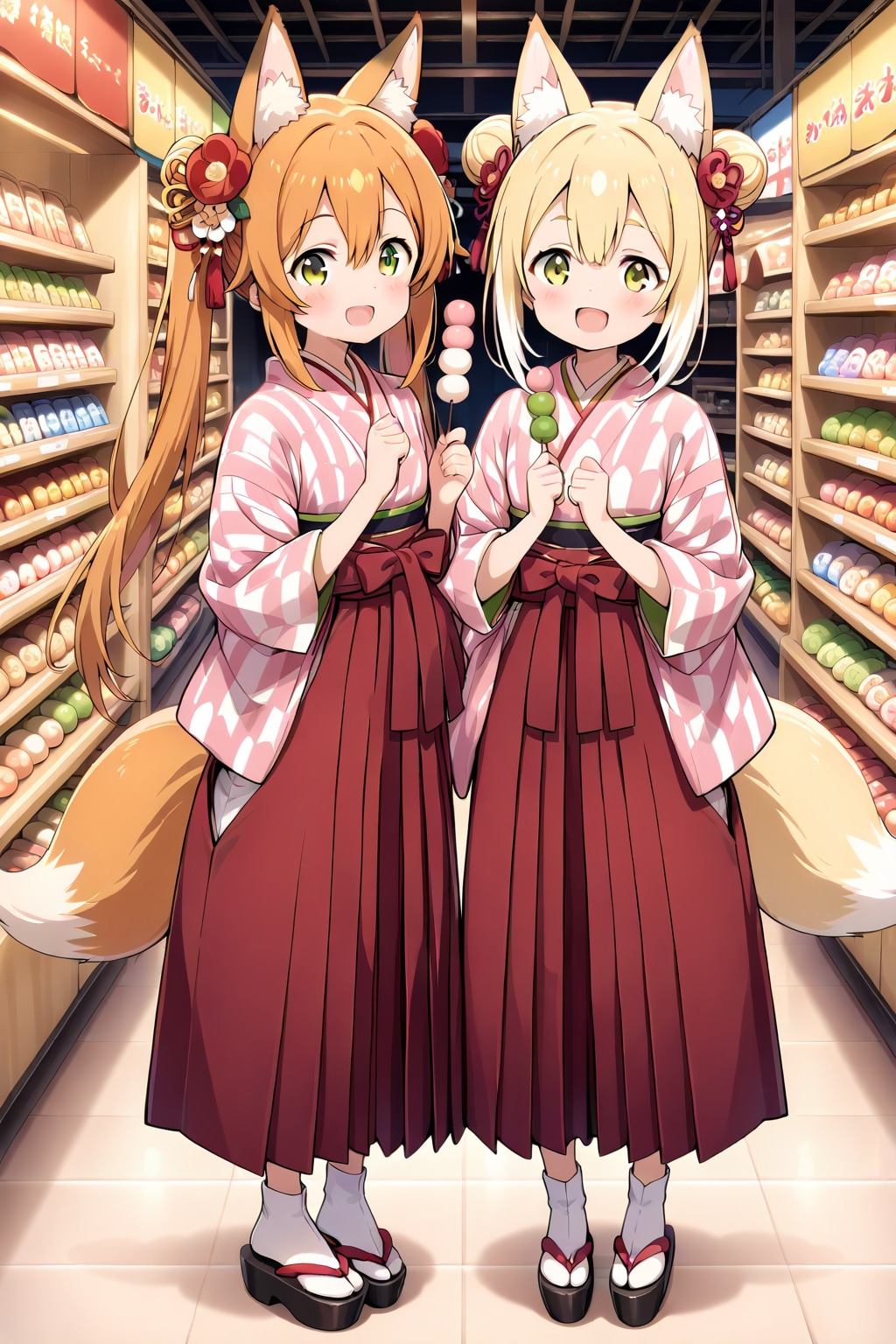 お店にてお団子