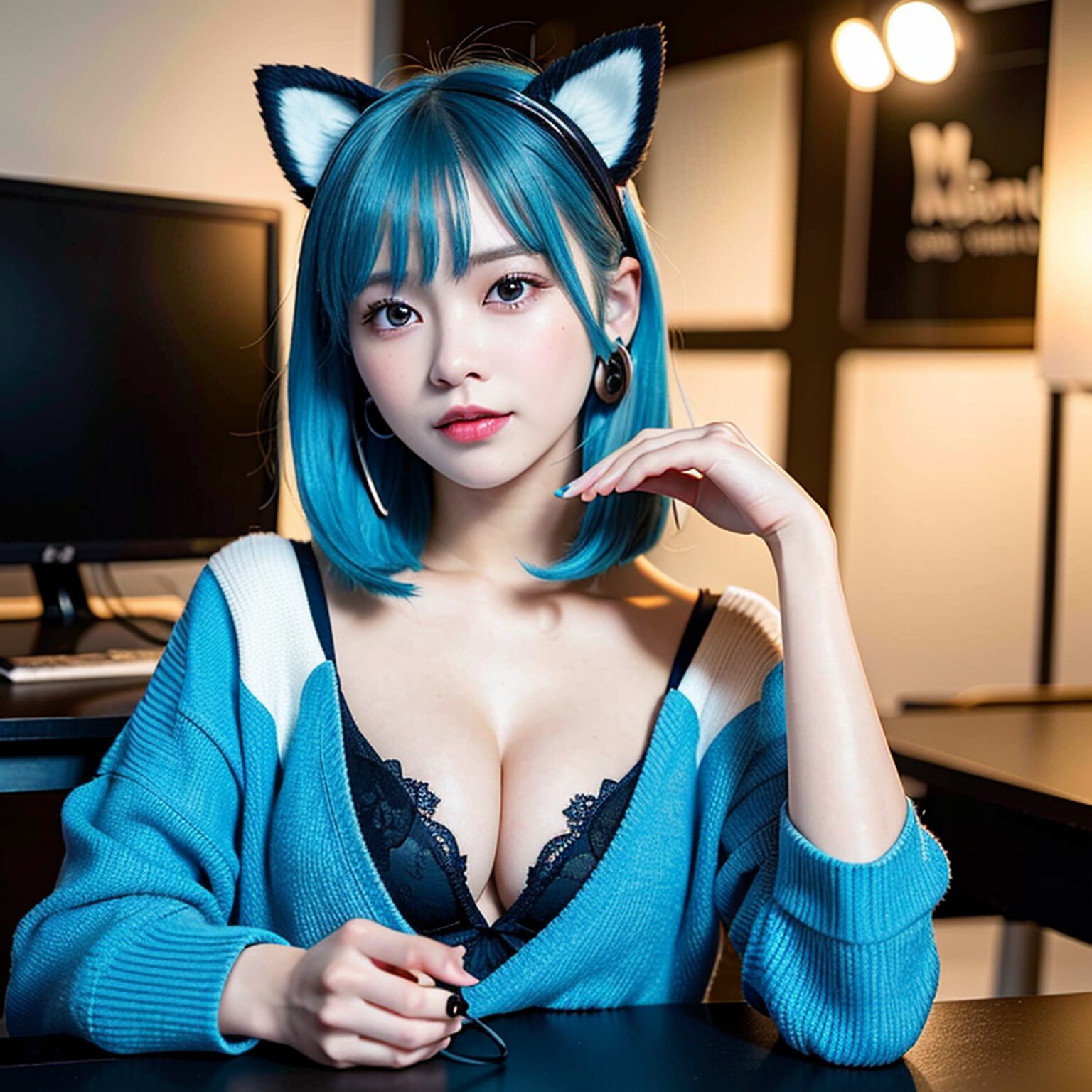 ゲーマー女子　青