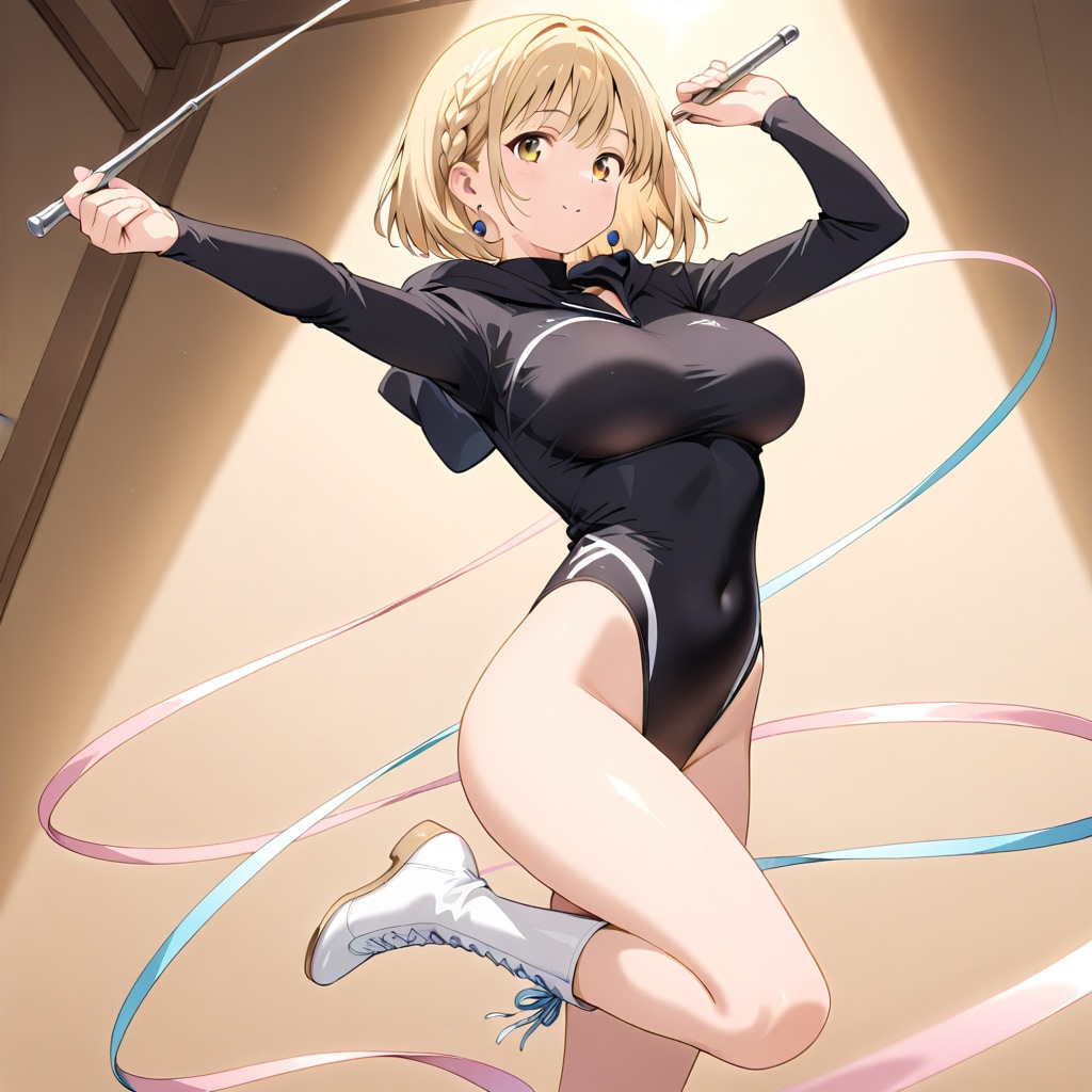 金髪ショート新体操美少女