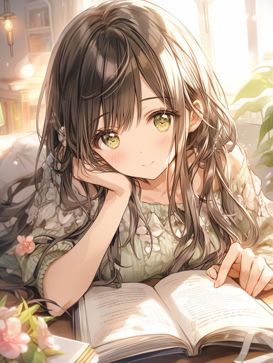 読書する女の子 reading a girl | の人気AIイラスト・グラビア
