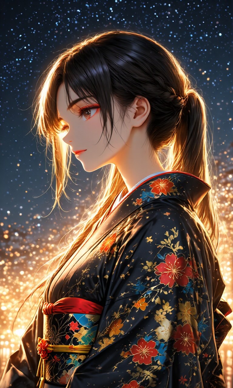 灯火と星空