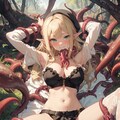 触手に服を脱がされていくエルフの若奥様 4枚目