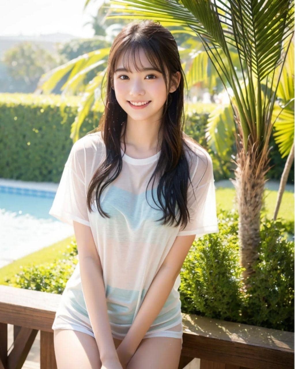彼女（アイドル）とビーチで撮影会