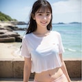 彼女（アイドル）とビーチで撮影会 9枚目
