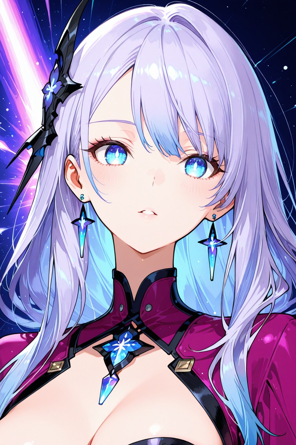 violet long hair
