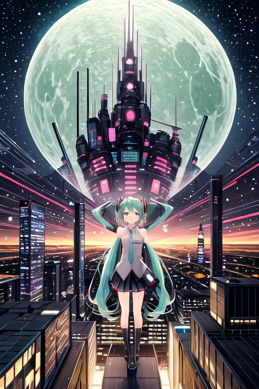 未来都市4 | の人気AIイラスト・グラビア