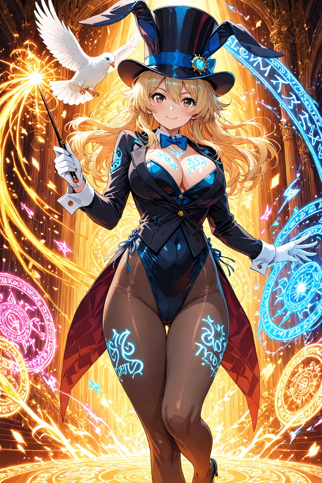 本物の魔法をイリュージョン手品だと偽って荒稼ぎする💦バニーマジシャンちゃん🩷
