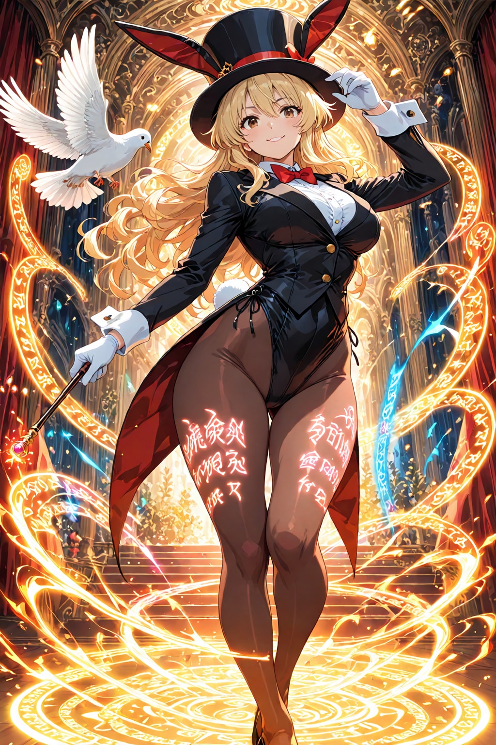 本物の魔法をイリュージョン手品だと偽って荒稼ぎする💦バニーマジシャンちゃん🩷