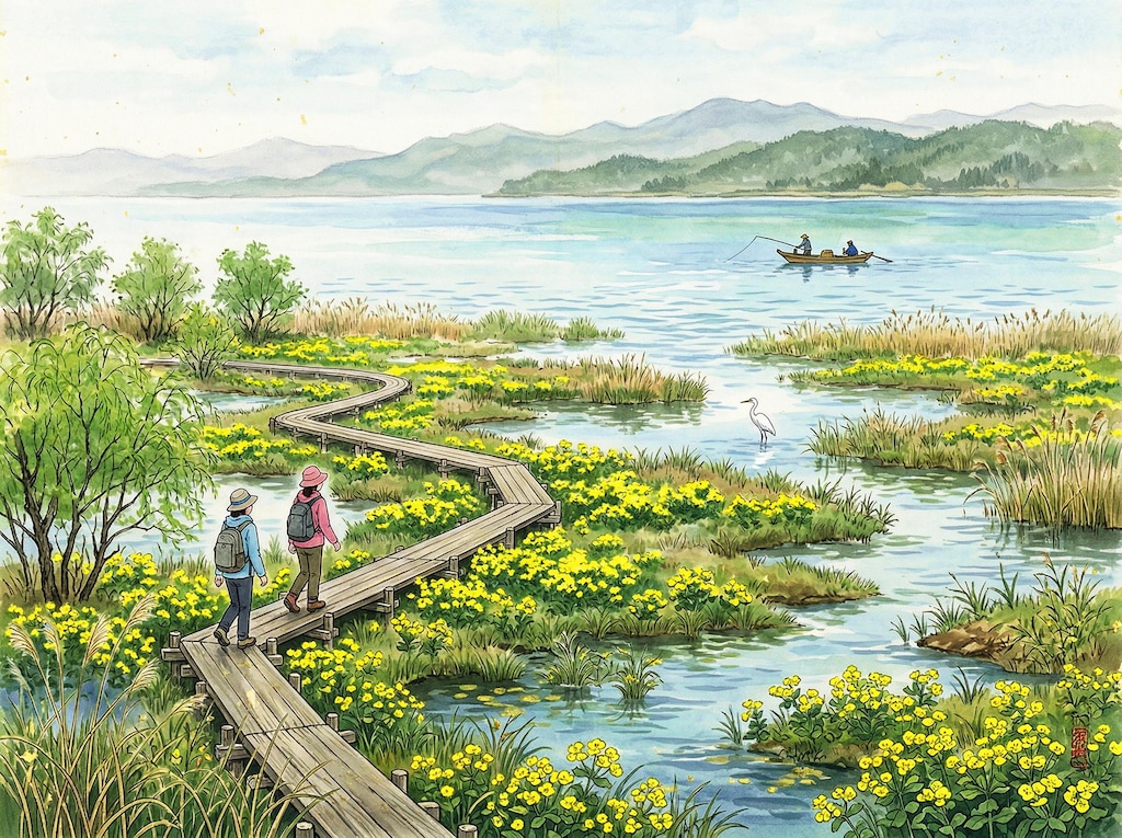 滋賀県高島の湖岸風景