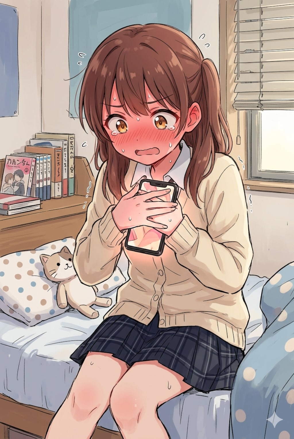 AIがエッチ画像を生成してきて赤面する女の子