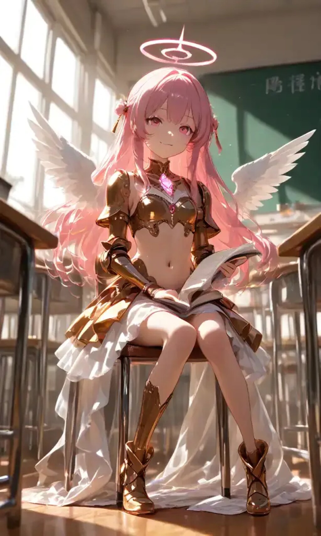 ピンク髪天使ちゃん学校