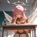 ピンク髪天使ちゃん学校 2枚目