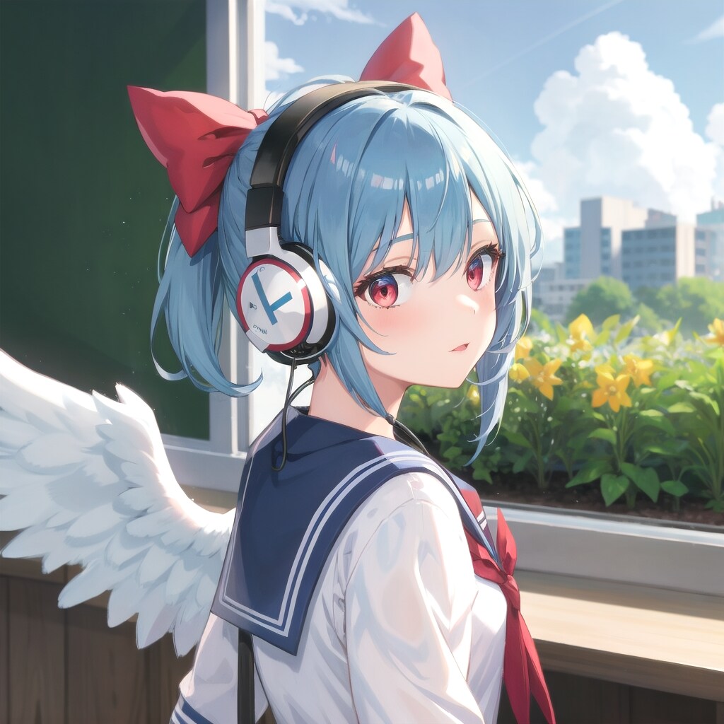 後ろに天使　、いいことあるかな👿