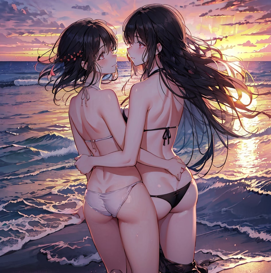二人の夕日