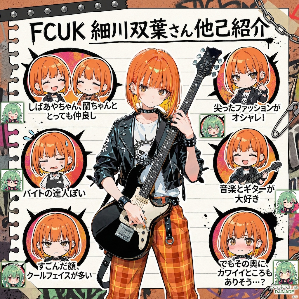 パンクバンド『FCUK』 細川双葉さん他己紹介 (for Nekonekoあっくんさん)