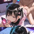 おまけ。地雷系ちゃん無気力えっち試作（二穴責め・串刺し） 5枚目