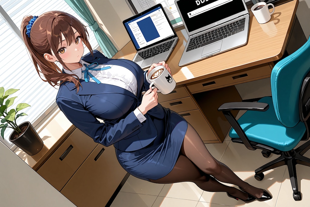 コーヒーを飲む渓守さん