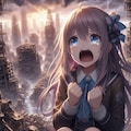 荒廃した世界で叫ぶ少女 3枚目
