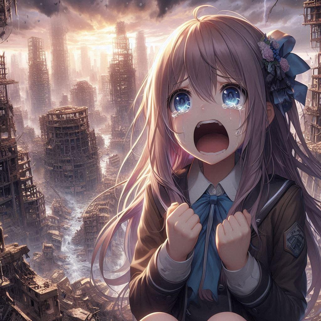 荒廃した世界で叫ぶ少女