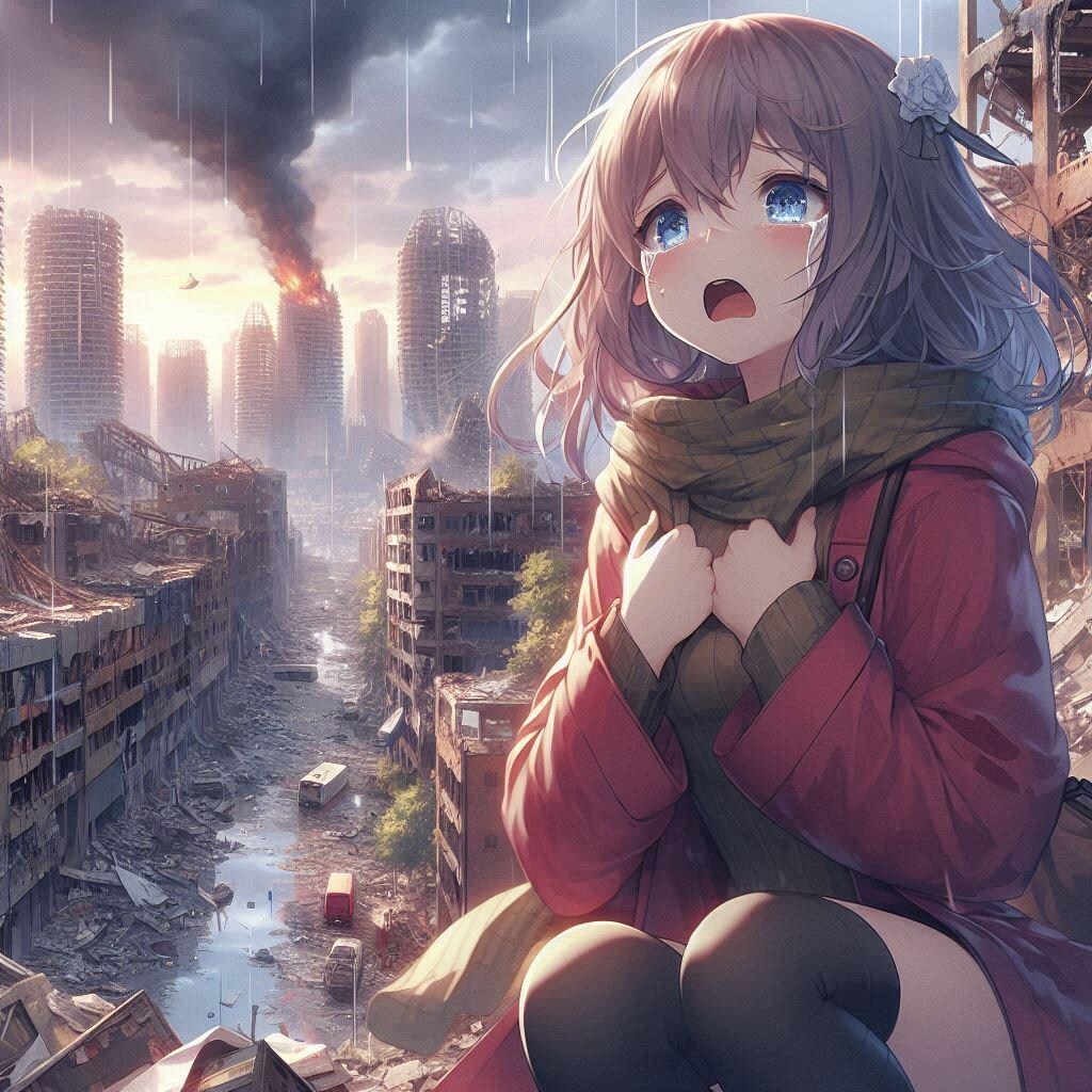 荒廃した世界で叫ぶ少女