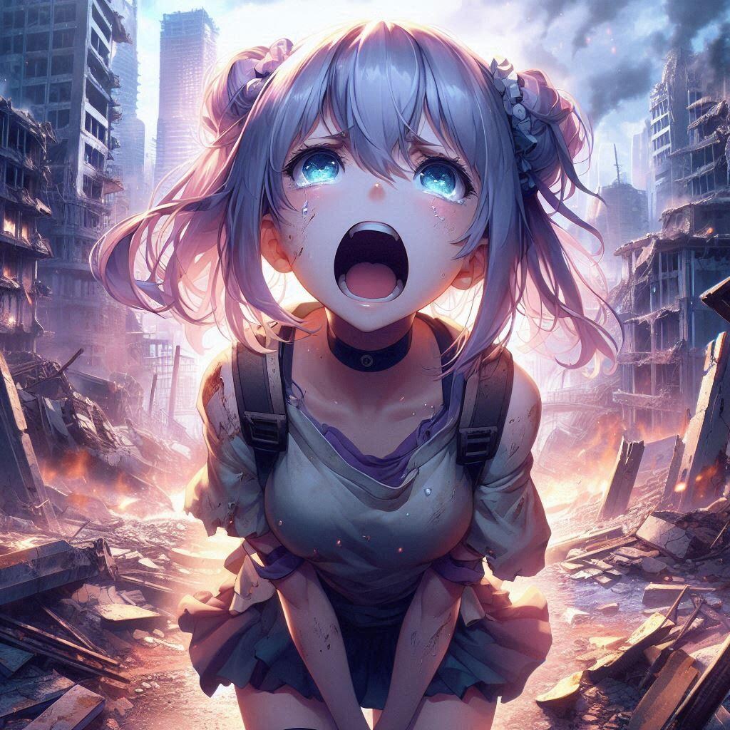荒廃した世界で叫ぶ少女