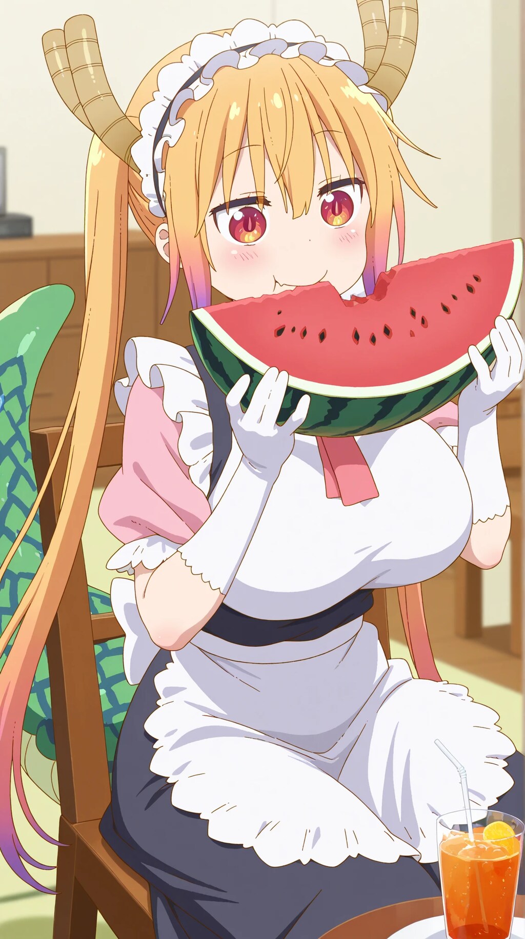 小林さんちのメイドラゴン　トール　🐲  スイカ  🍉