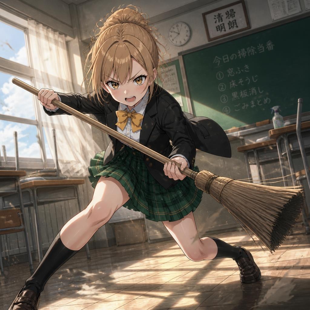 掃除中ふざける