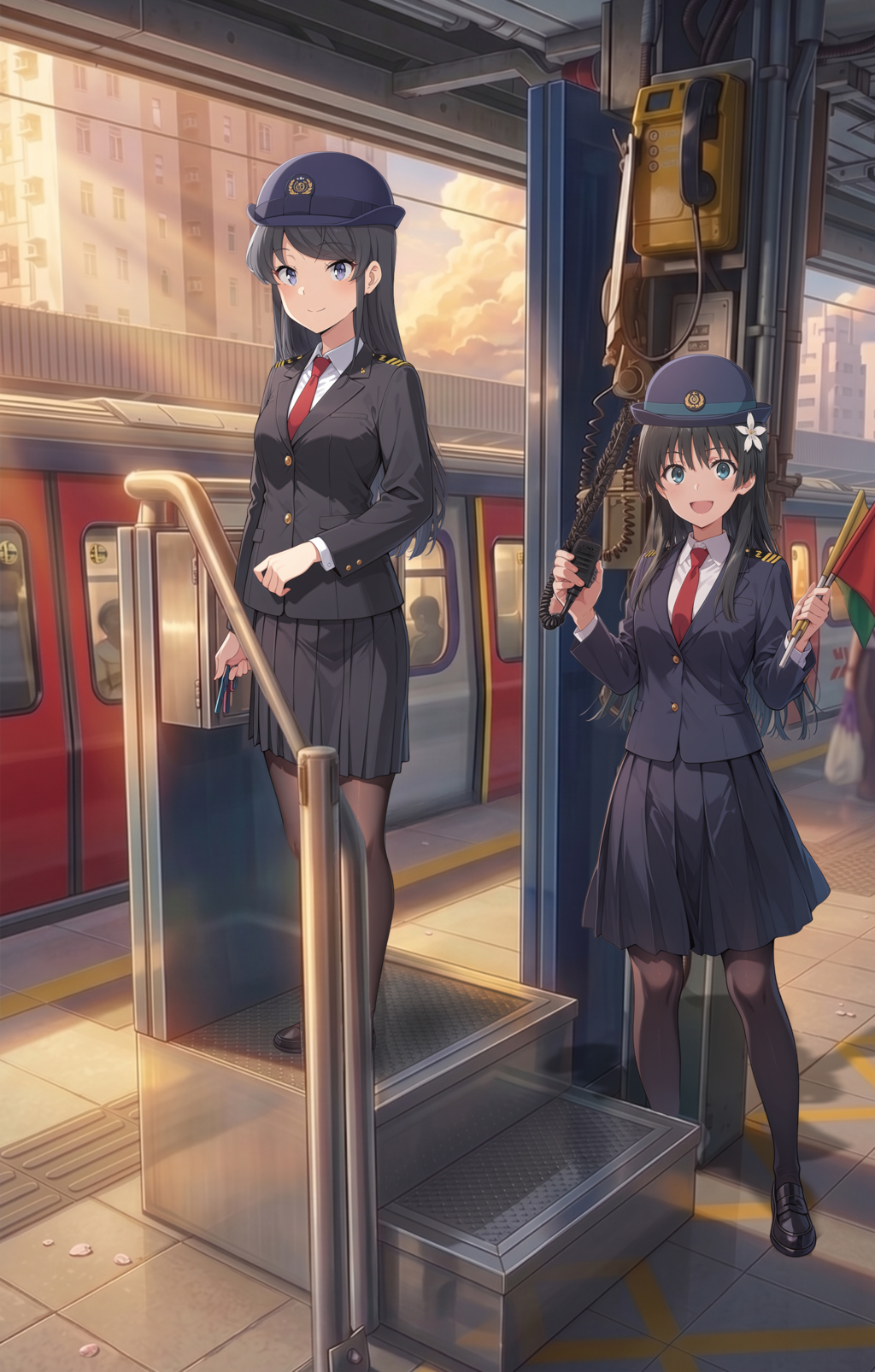 出発進行！夕暮れの大囲駅でホーム勤務の麻衣先輩と佐天さん-10