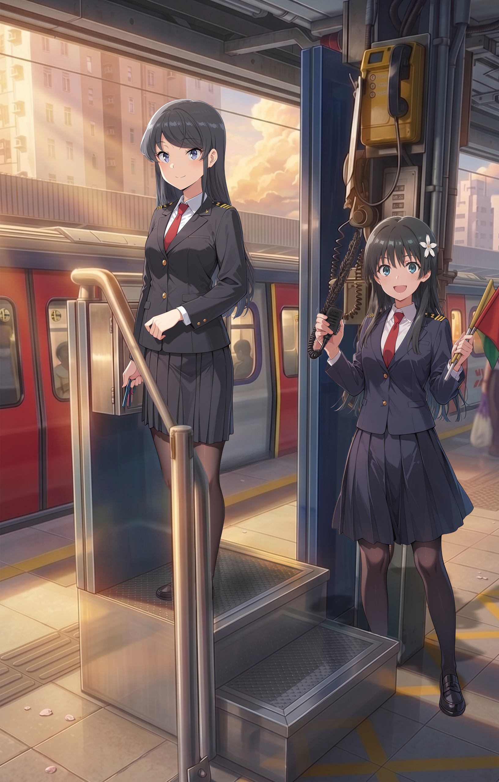 出発進行！夕暮れの大囲駅でホーム勤務の麻衣先輩と佐天さん-10