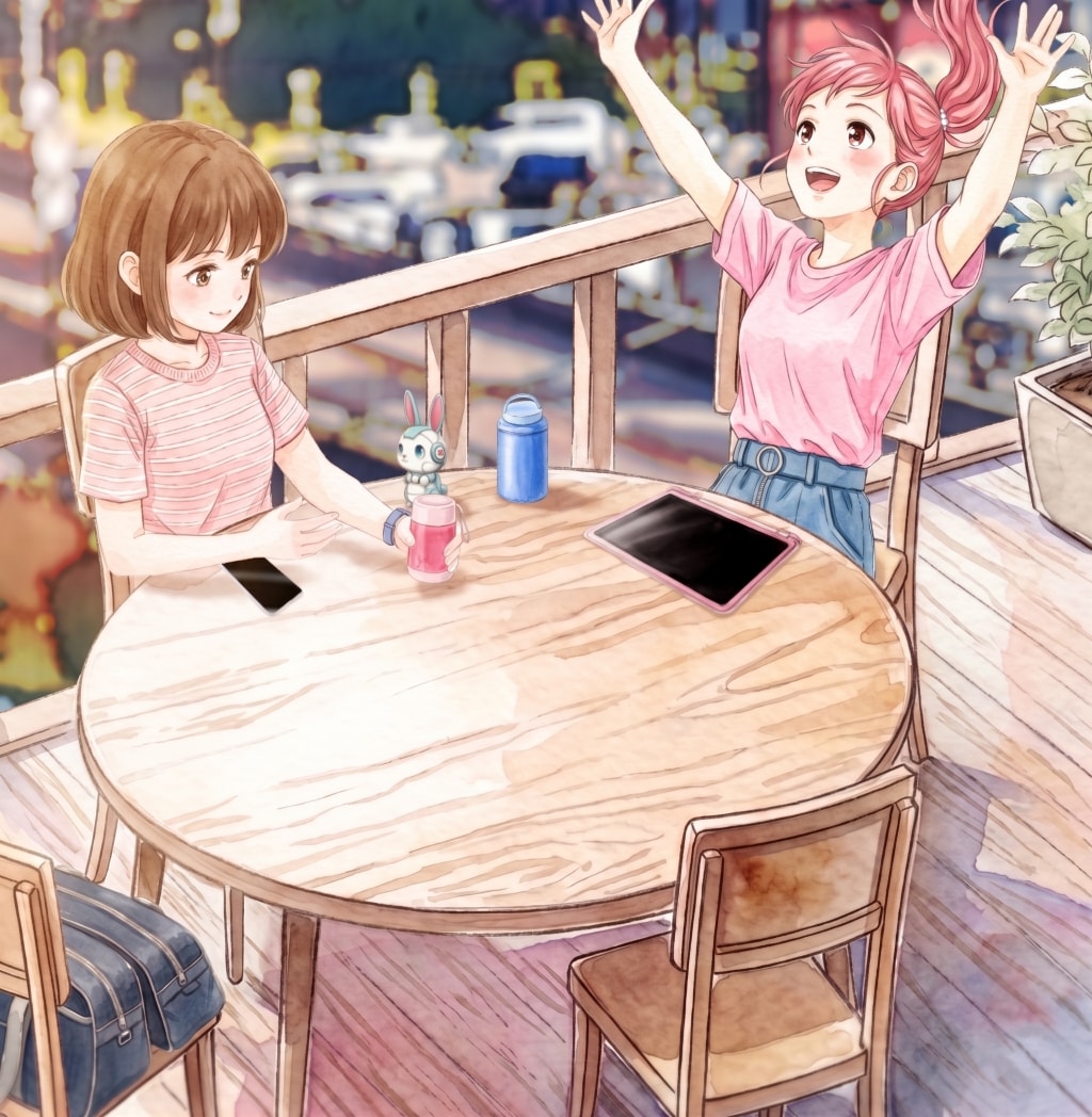 AIイラスト　「まんが　ミライ少女アイ　第二話用」