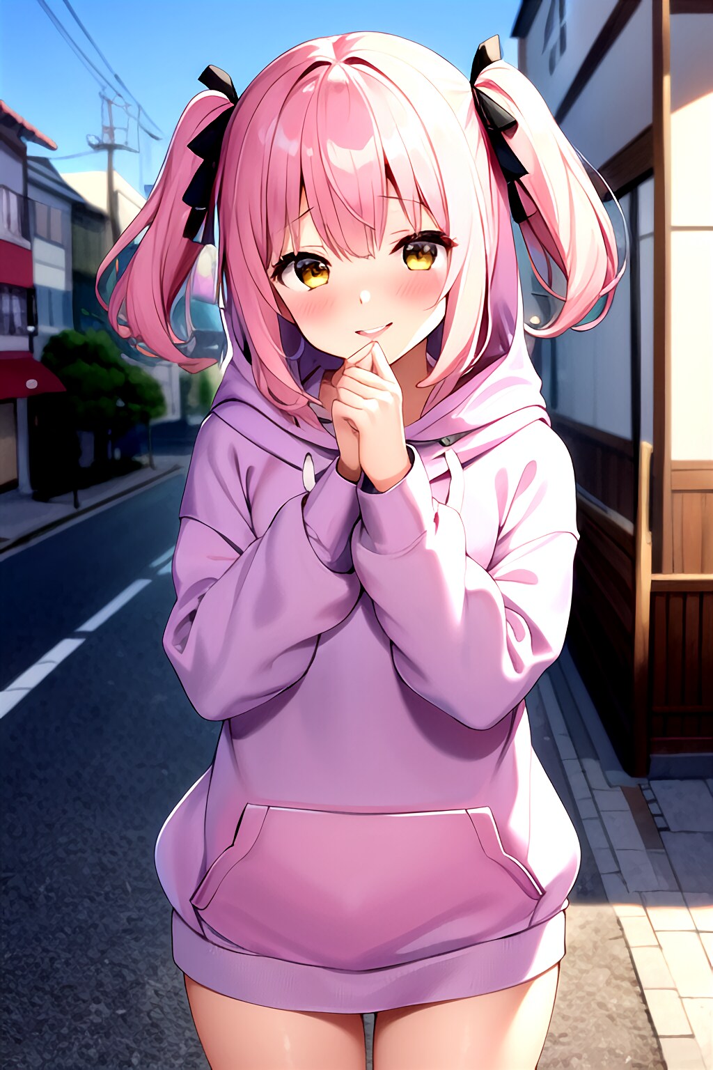 少しオーバーサイズのパーカーハルネ