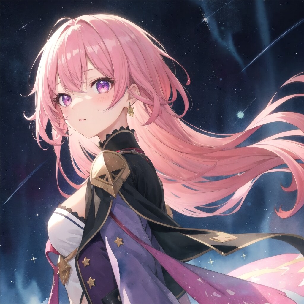 ピンク髪ロング