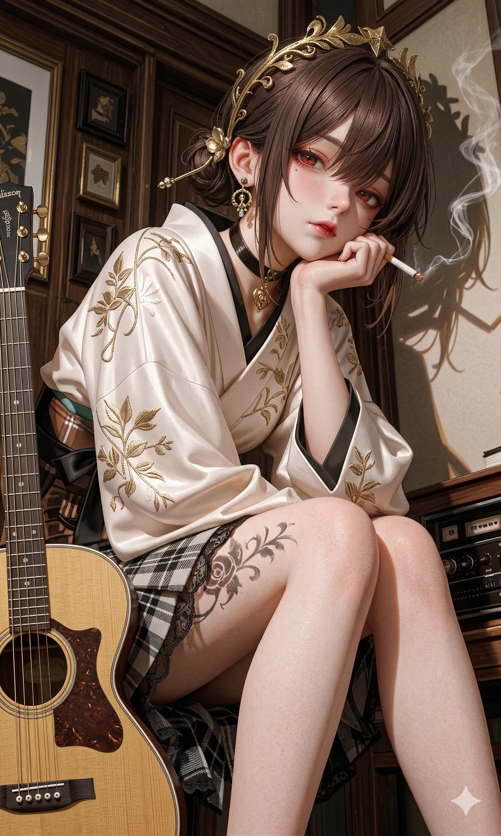 You want me to teach you guitar? Sure. | の人気AIイラスト・グラビア